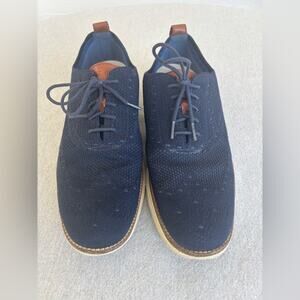 Cole Haan Original Grand Dark Blue Knit Oxfords with Leather Details Size 10